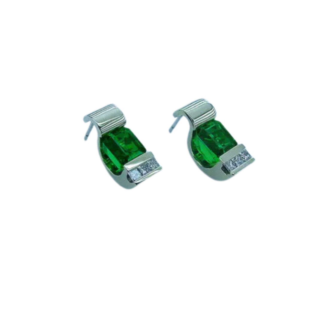 Tourmaline and Diamond Earrings