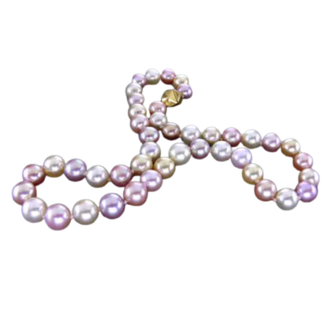 Pastel Pearl Necklace Ikebana Magnet Clasp