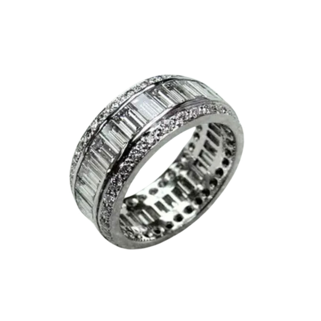 Baguette Cut Diamond and Round Cut Diamond Eternity Band