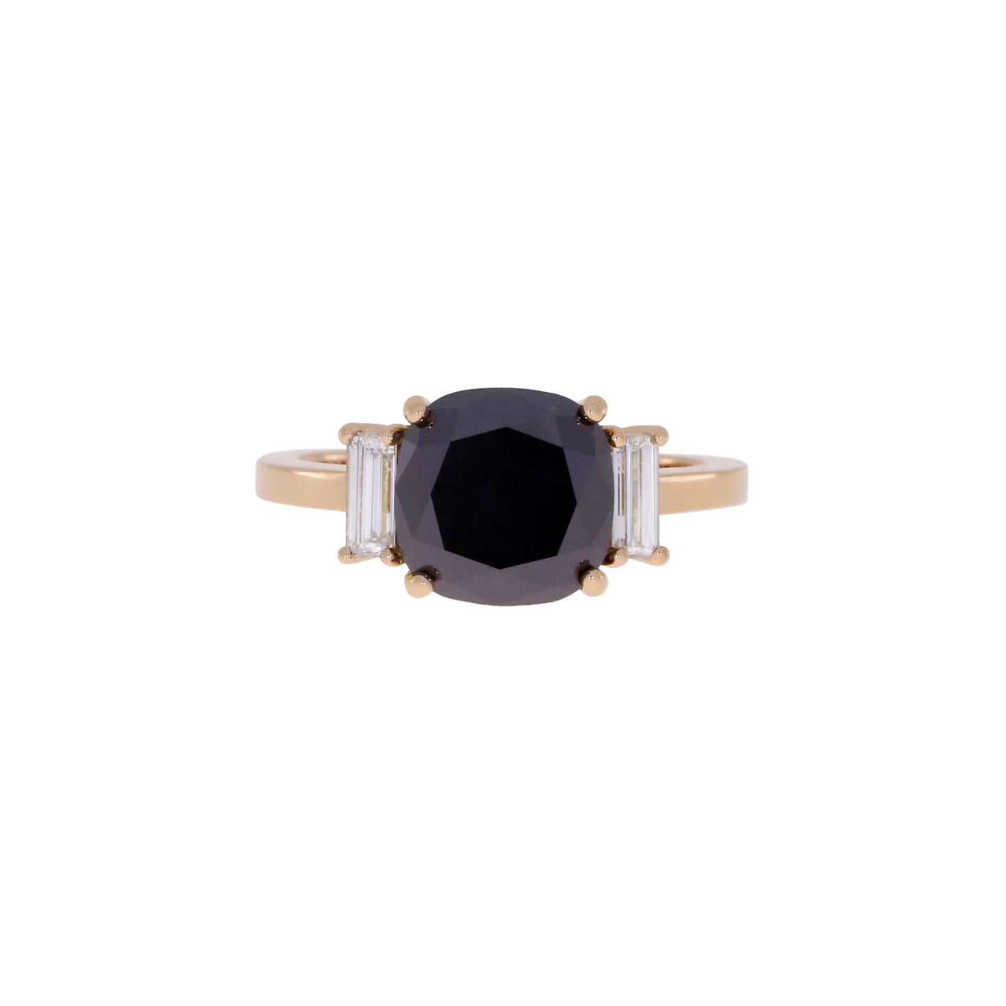 Cushion Cut Black Diamond Engagement Ring