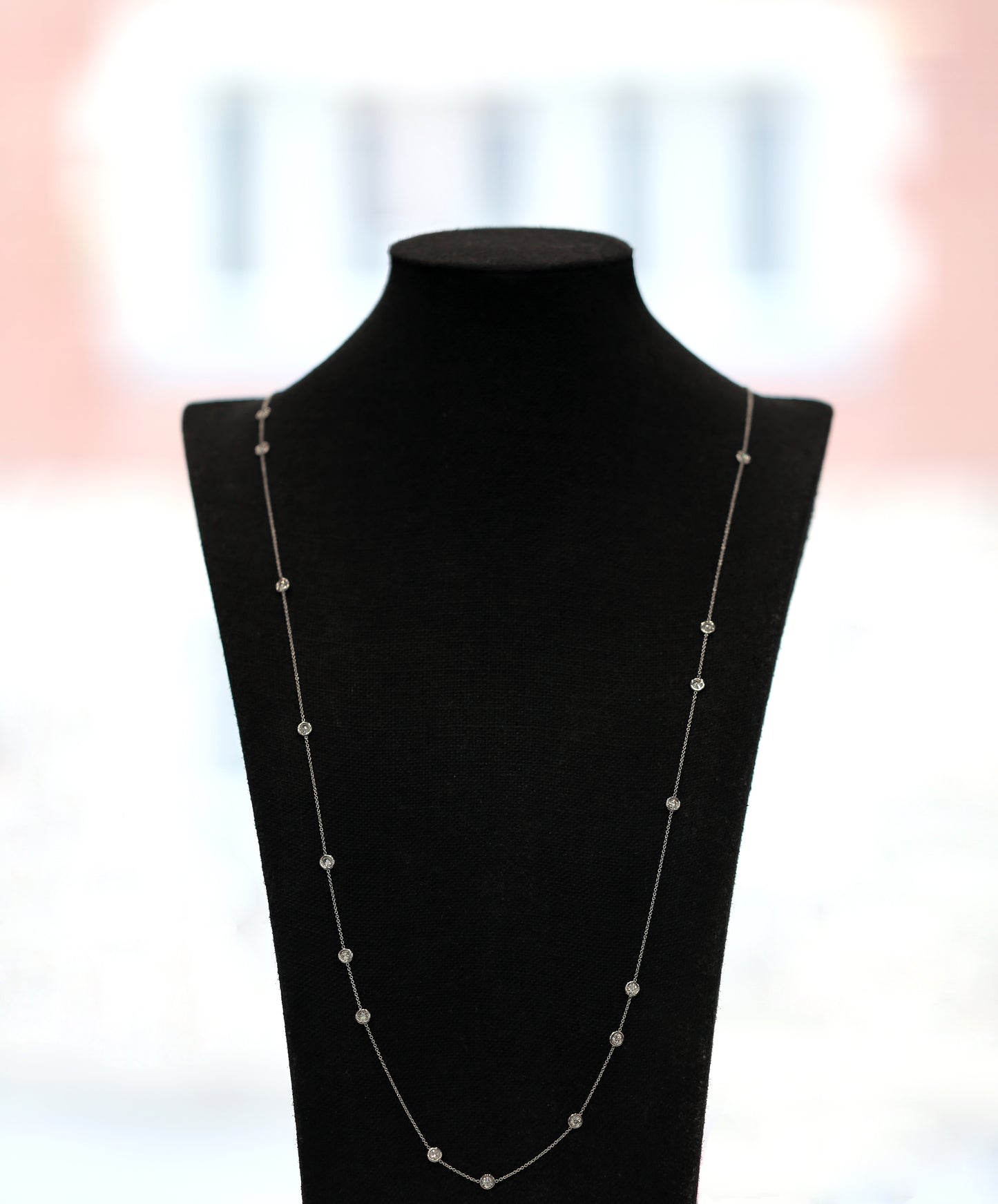 Multi Diamond Station Necklace