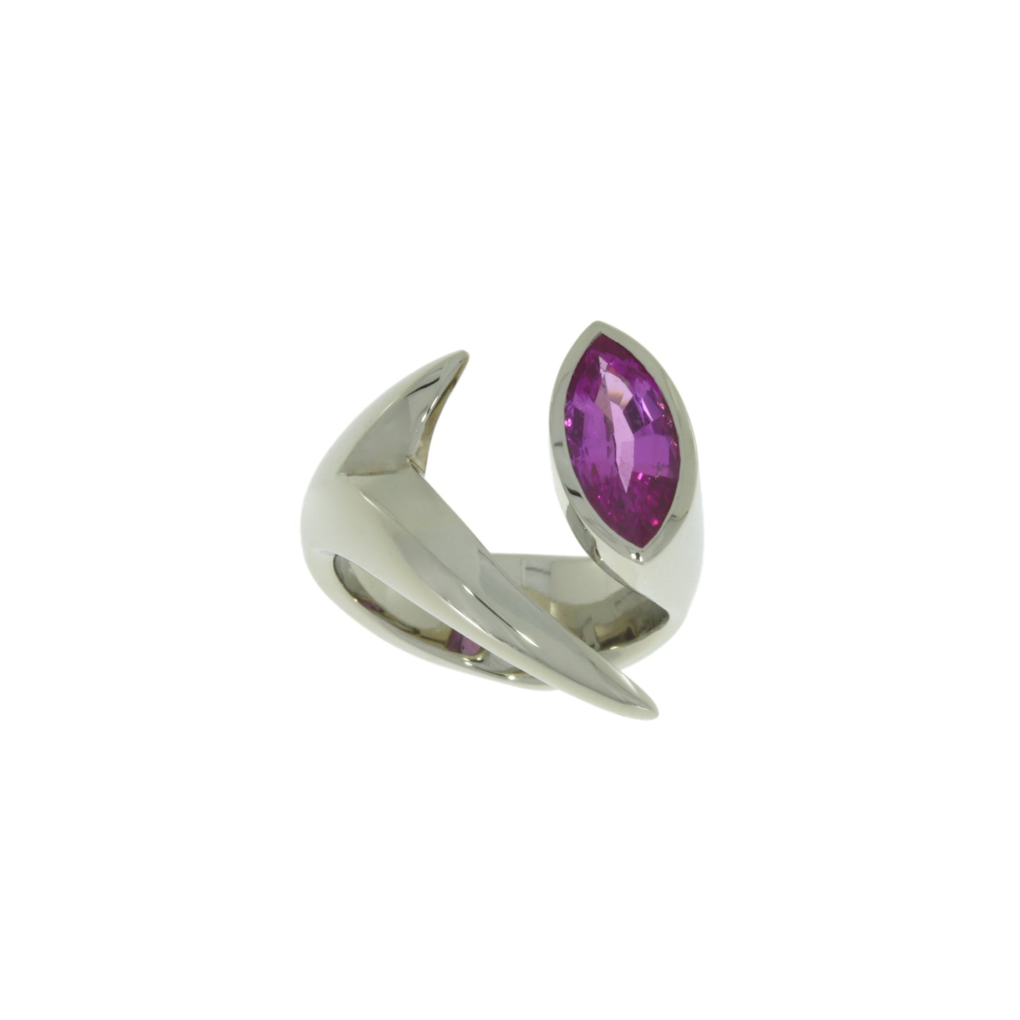 Marquise Sapphire Shark Fin Ring