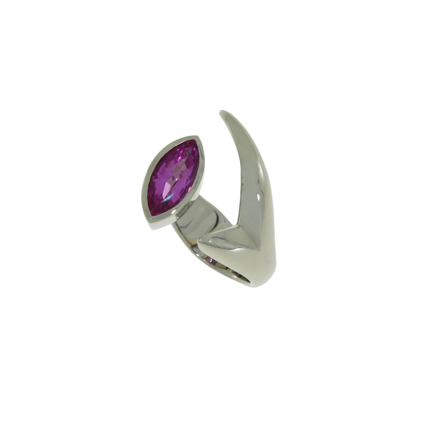 Marquise Sapphire Shark Fin Ring