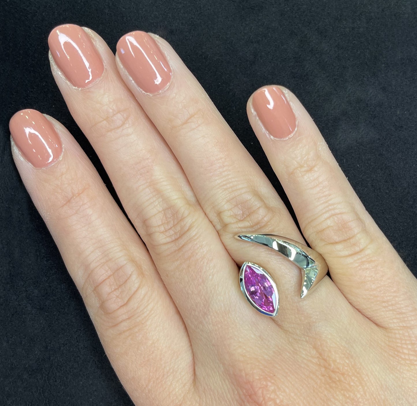 Marquise Sapphire Shark Fin Ring