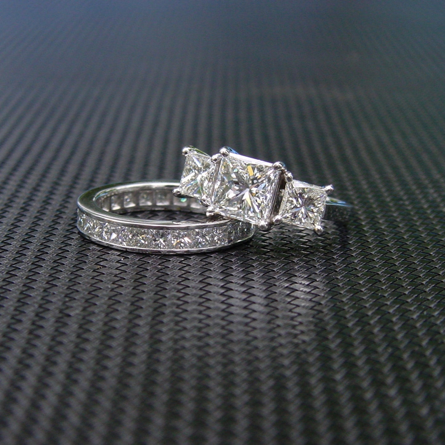 Diamond Engagement Ring and Matching Diamond Wedding Band