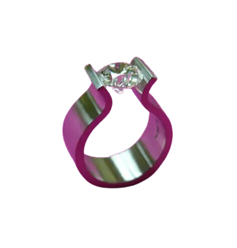 Platinum Tension Set Diamond Ring