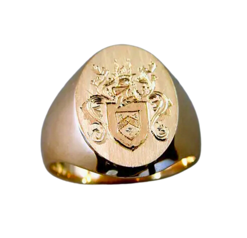 Hand Engraved Family Crest Ring