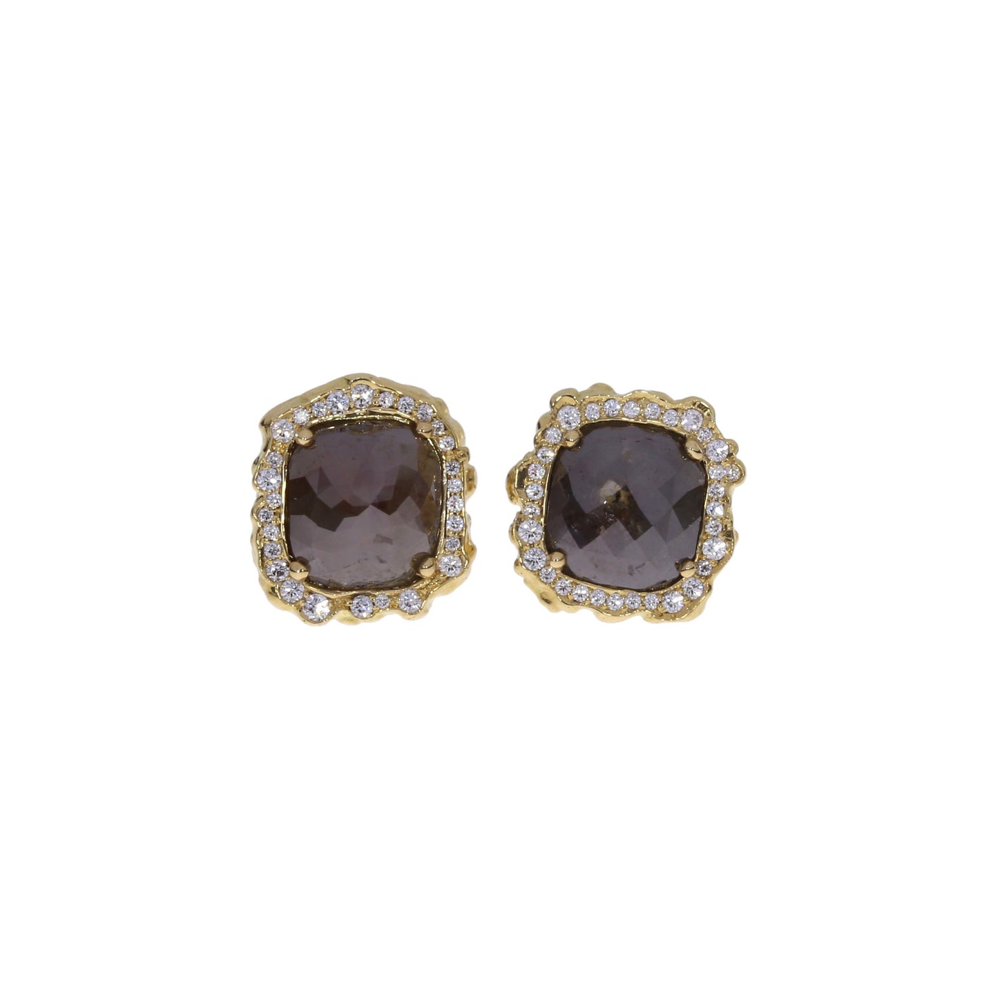 Rosecut Black Diamond Stud Earrings