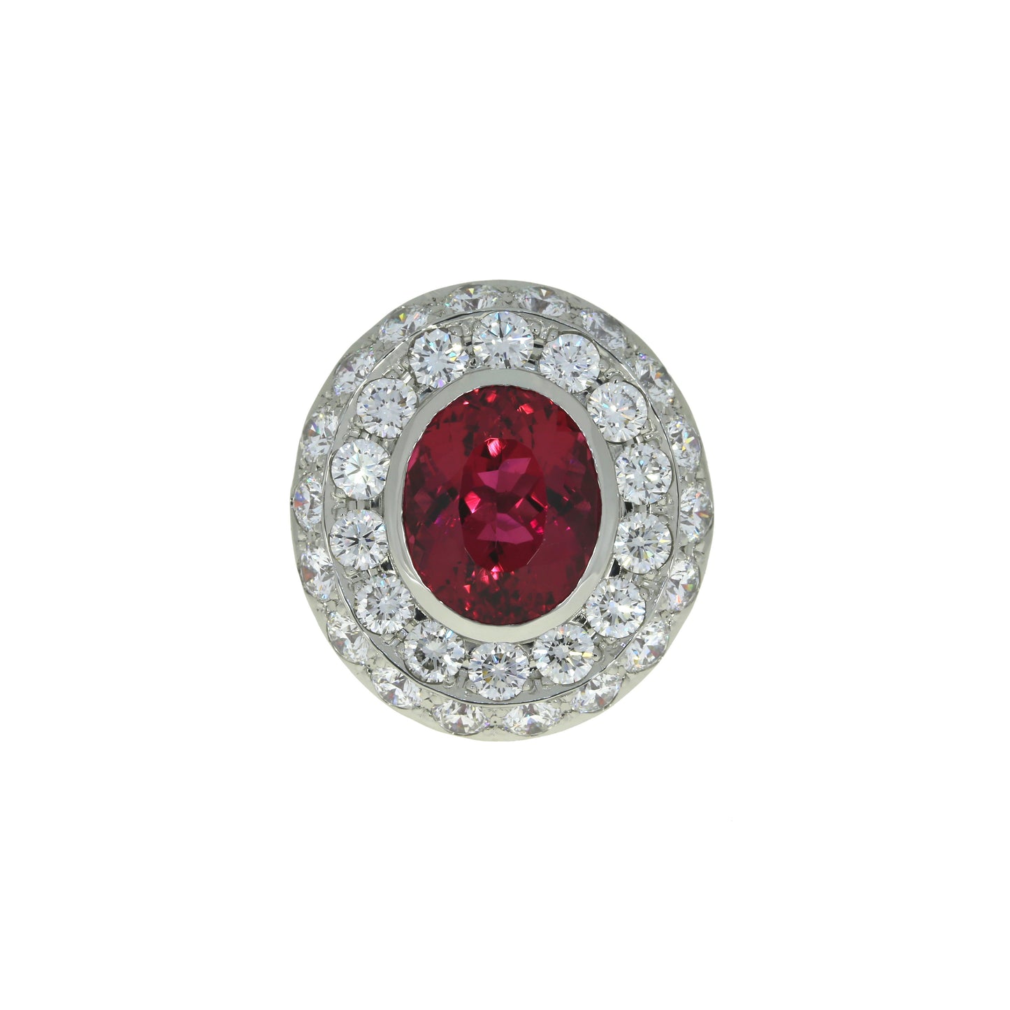 Rubellite and Diamond Ring