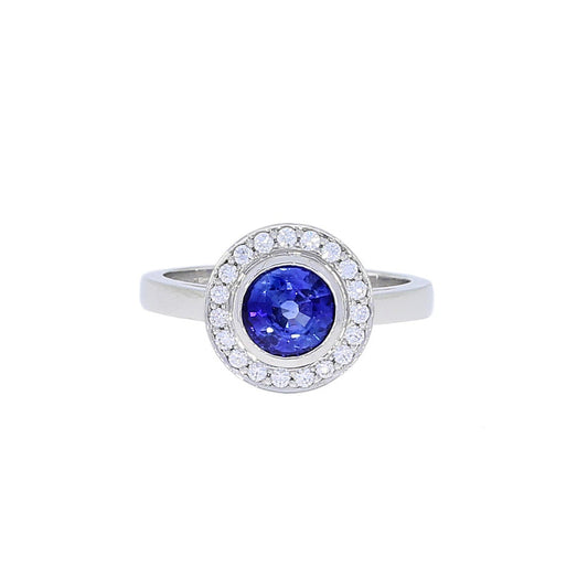 Sapphire Halo Ring