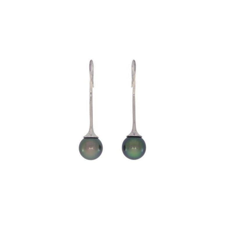 Tahitian Black Peacock Pearl Earrings