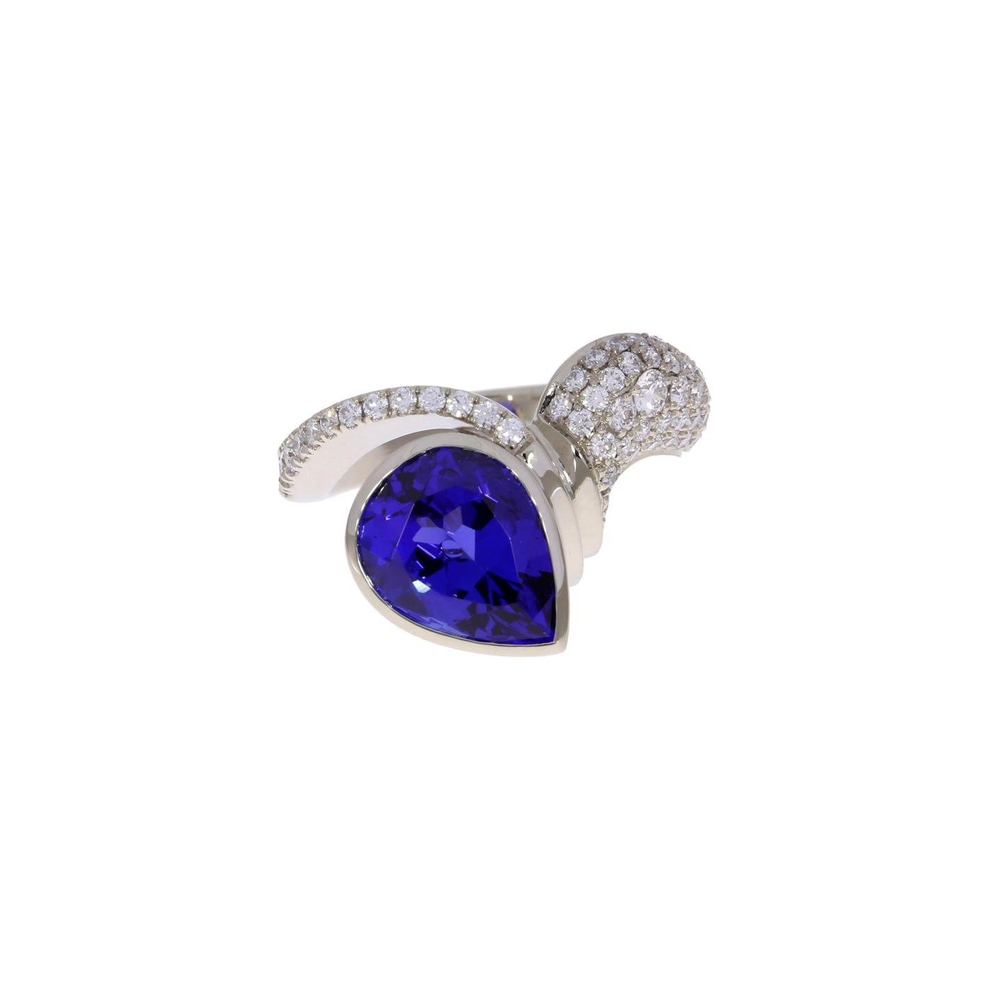 Tanzanite and Diamond Pave Ring