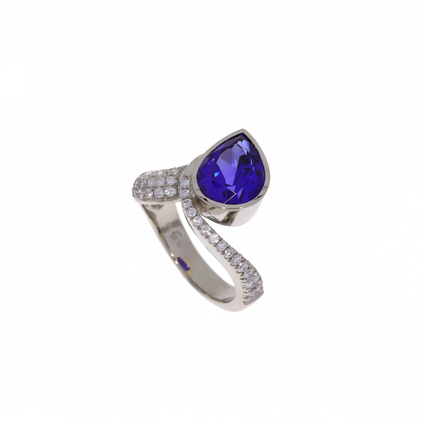 Tanzanite and Diamond Pave Ring