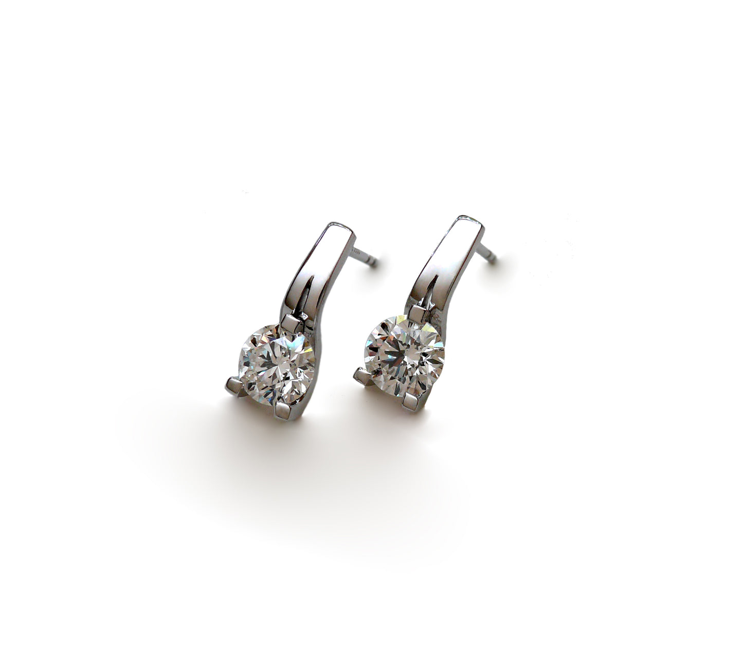Three Claw Diamond Earrings