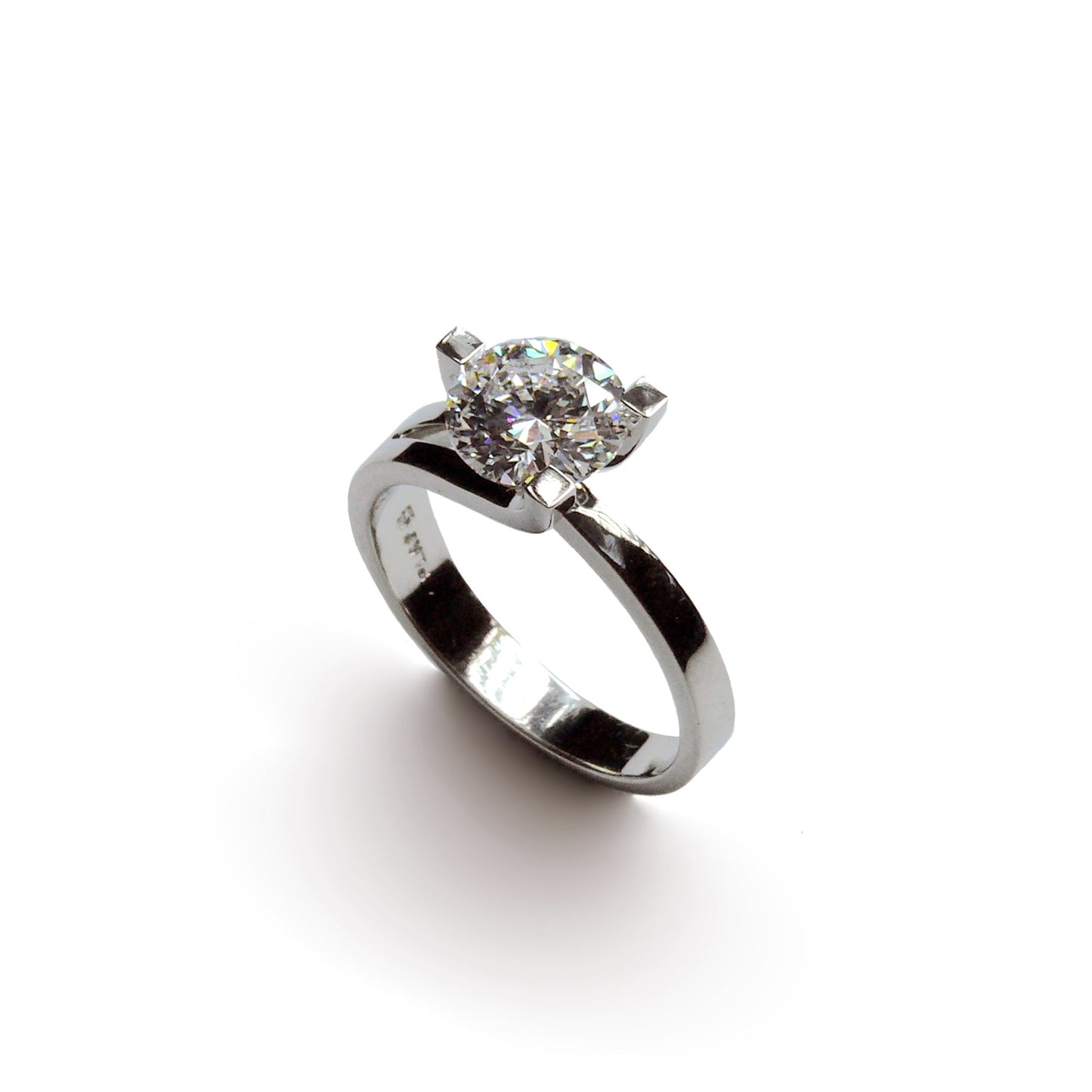 Three Claw Diamond Engagement Ring