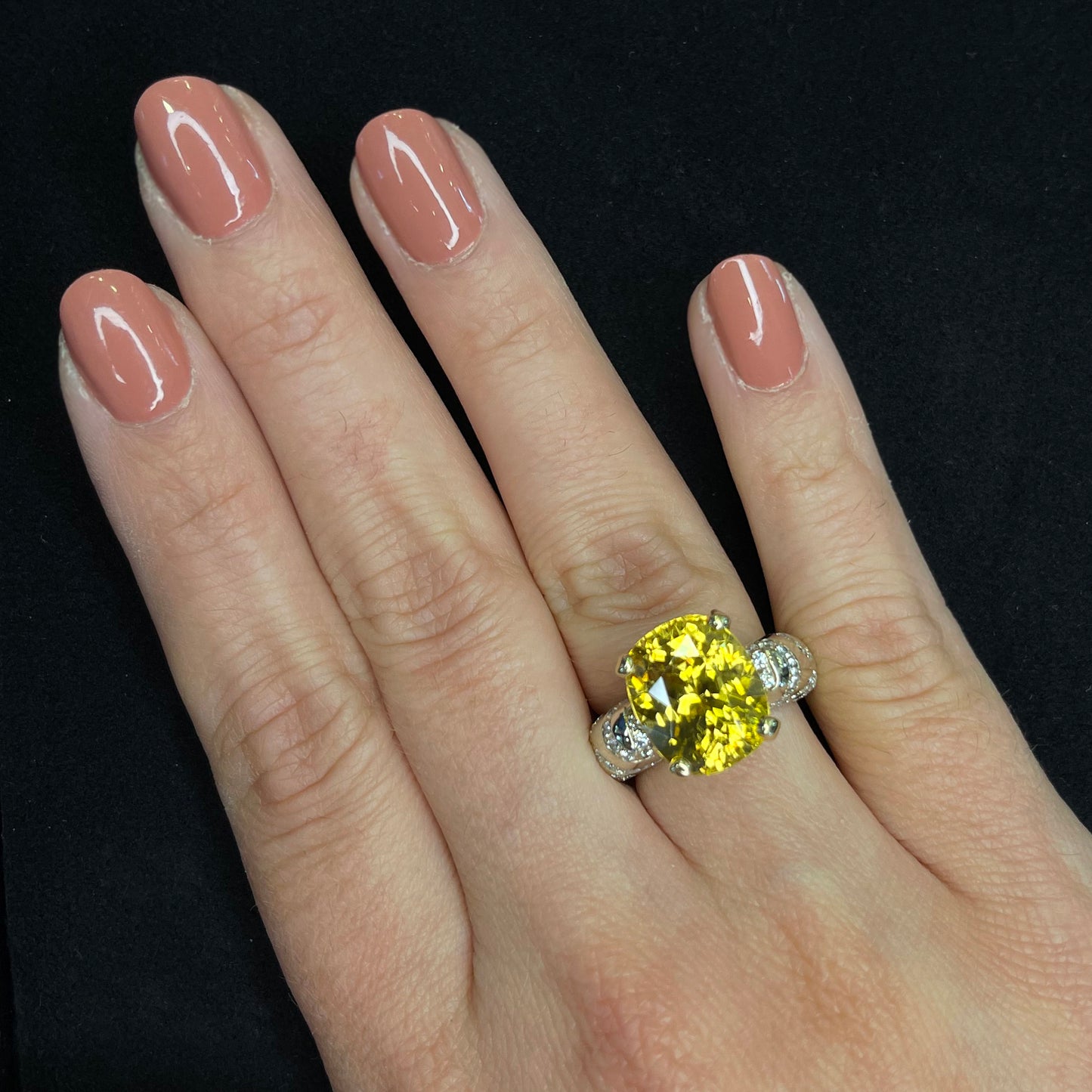 Yellow Zircon Ring