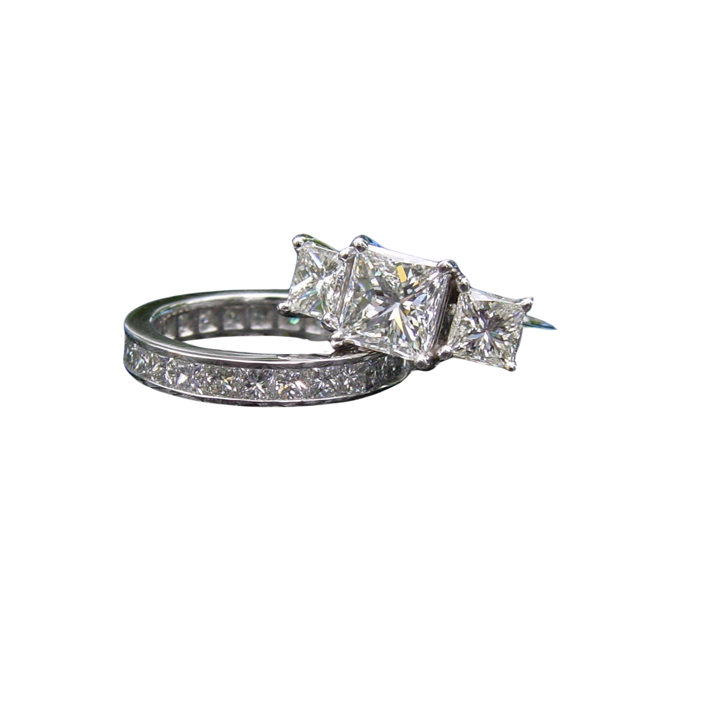 Diamond Engagement Ring and Matching Diamond Wedding Band