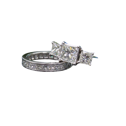 Diamond Engagement Ring and Matching Diamond Wedding Band