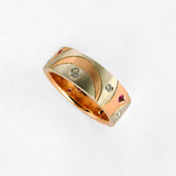 Red Gold and Platinum Wedding Band