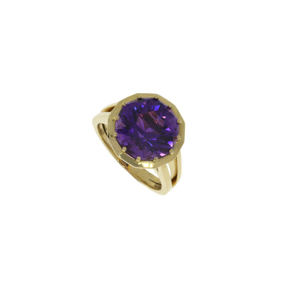 Bague améthyste à 12 facettes