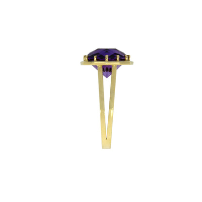 Bague améthyste à 12 facettes