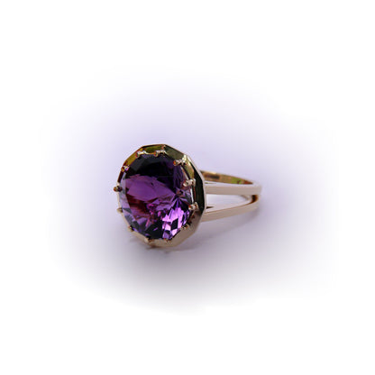 Bague améthyste à 12 facettes