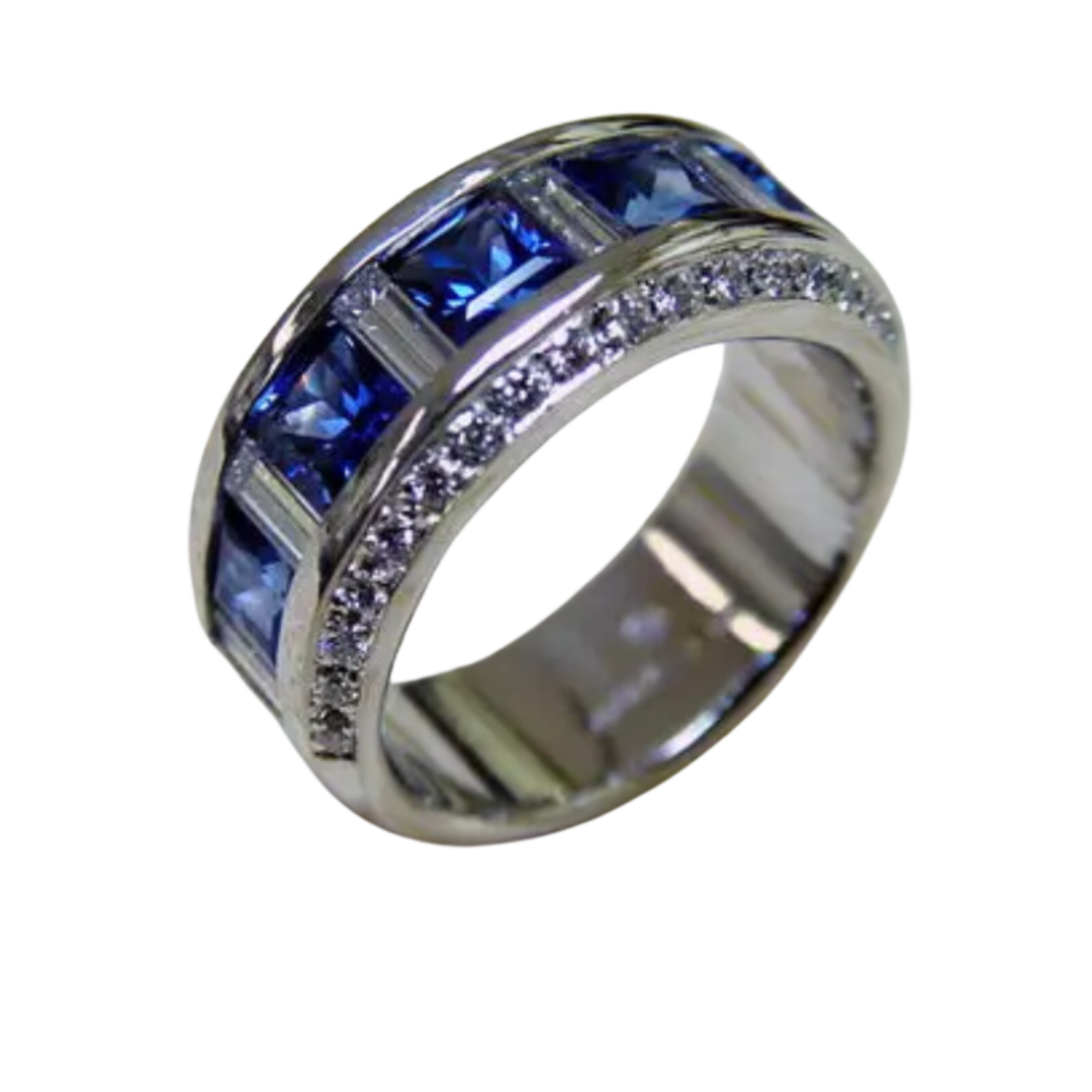 Eternity Sapphire and Diamond Band