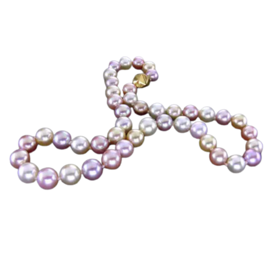 Collier de perles pastel avec fermoir aimanté Ikebana
