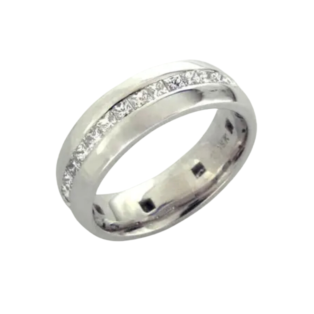 Princess Cut Diamond Channel Set Eternity Band