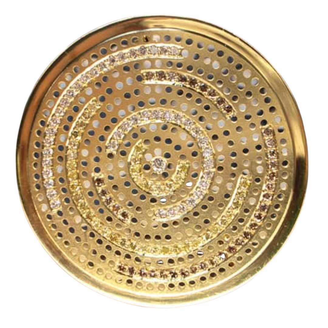 Broche en diamants tricolores