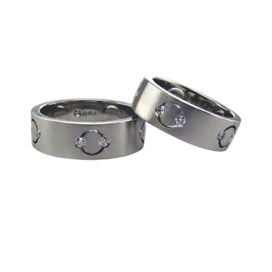 Matching Platinum and Diamond Wedding Bands