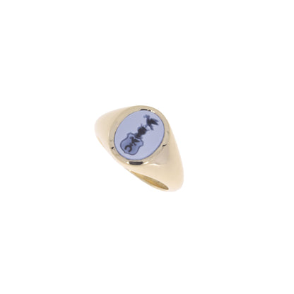 Chevalière en agate