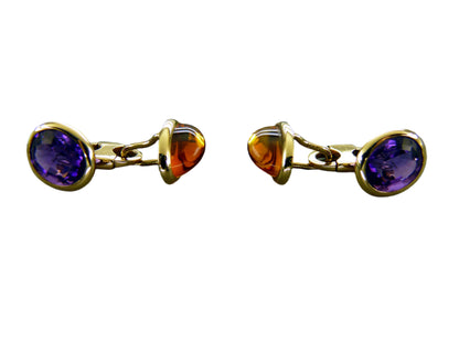 Amethyst and Citrine Cufflinks