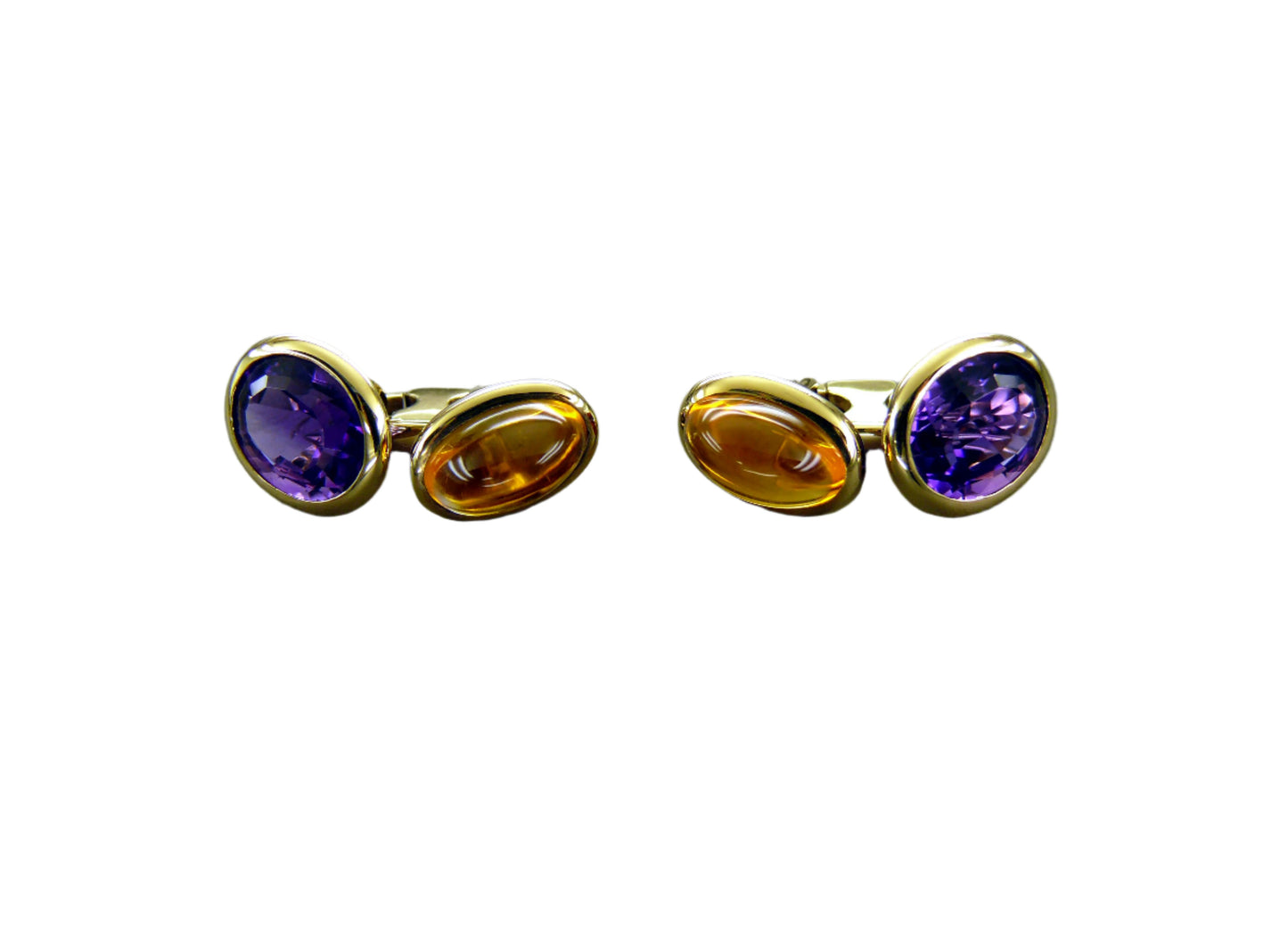 Amethyst and Citrine Cufflinks