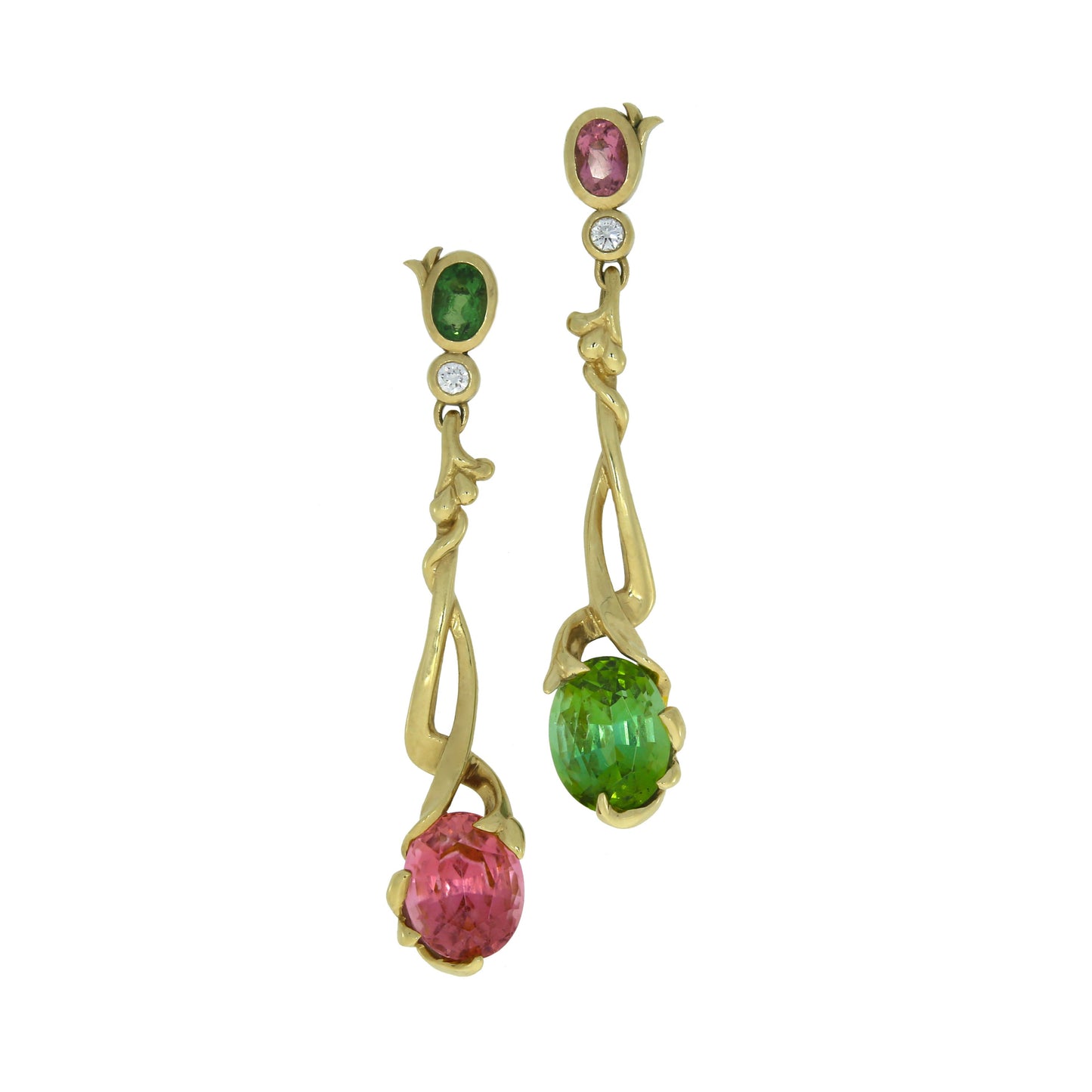 Art Nouveau Tourmaline Earrings