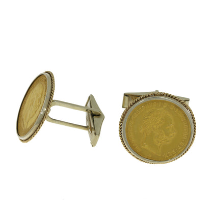 Boutons de manchette en forme de pièce de monnaie autrichienne Ducat