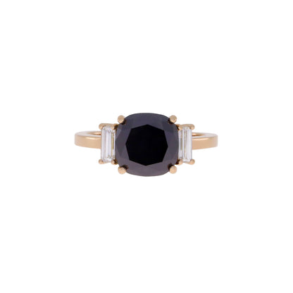 Cushion Cut Black Diamond Engagement Ring