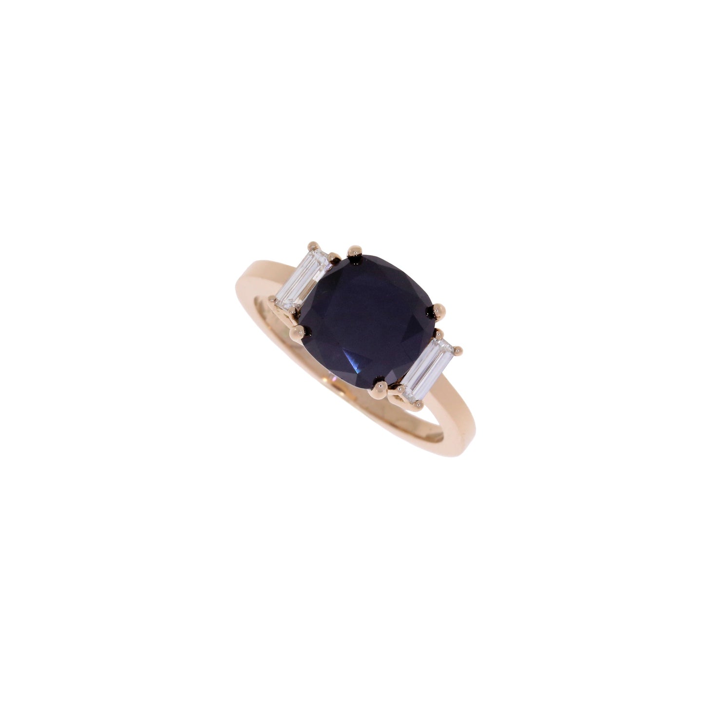 Cushion Cut Black Diamond Engagement Ring