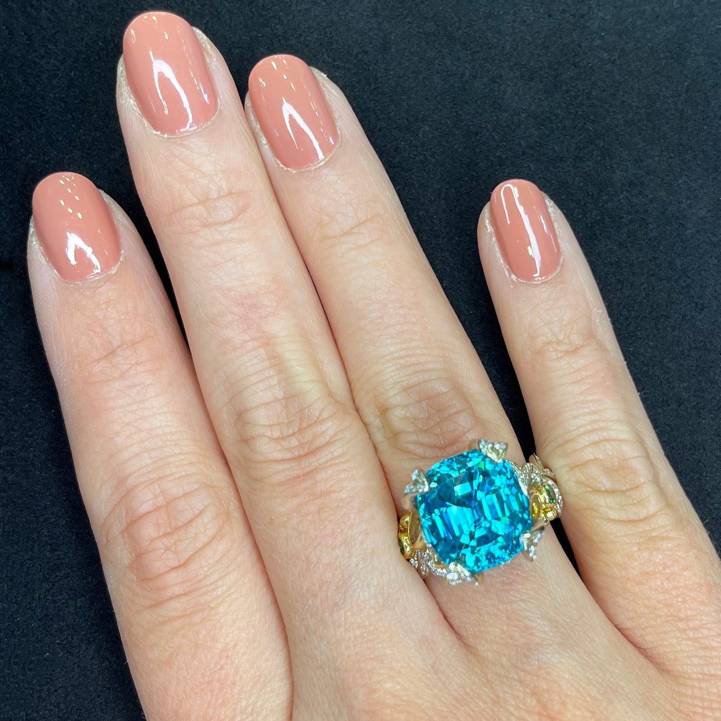 Blue Zircon Ring