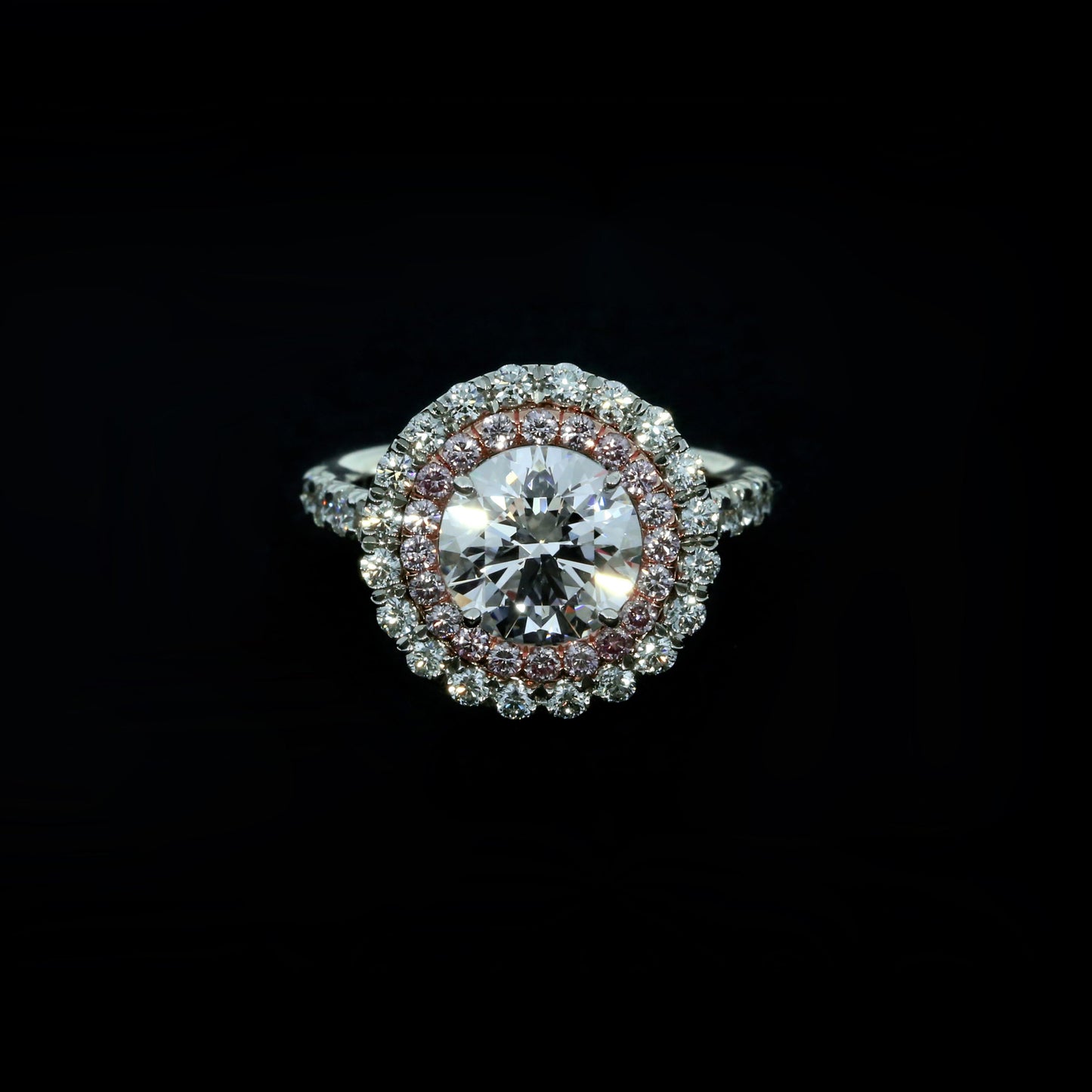 Bague en diamant double halo
