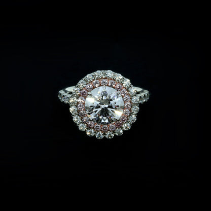Bague en diamant double halo