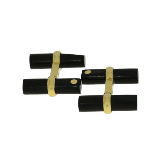 Boutons de manchette en bois de rose et or