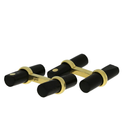 Boutons de manchette en bois de rose et or