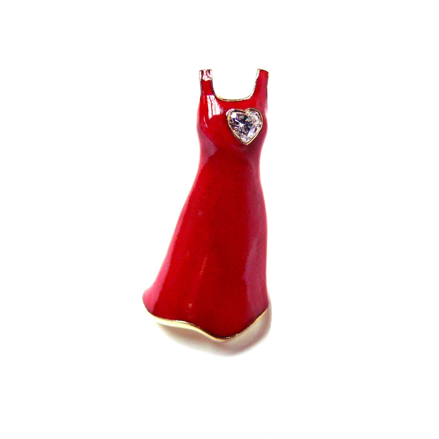 Broche en émail rouge pour robe