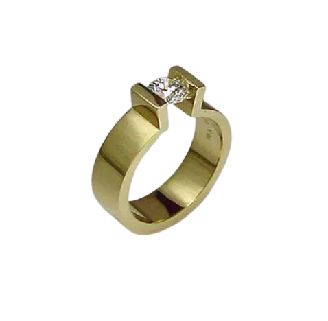 Tension Set Ideal Cut Diamond Ring