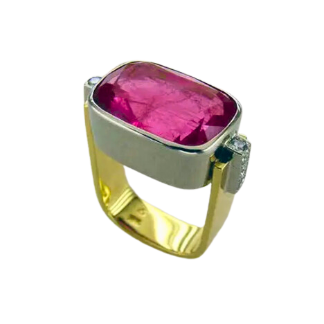 Pink Tourmaline and Diamond Ring
