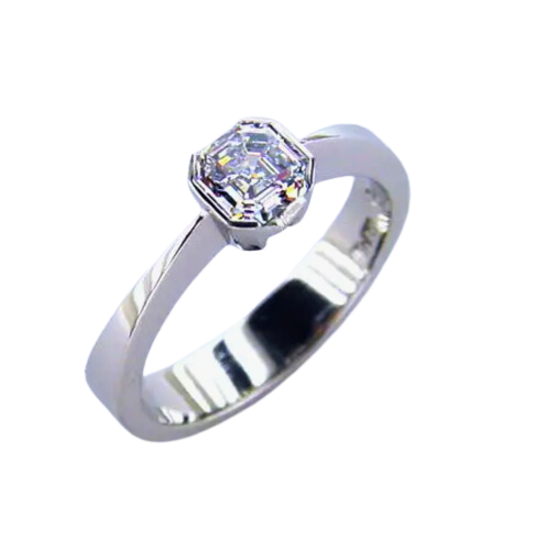 Asscher Cut Diamond Engagement Ring