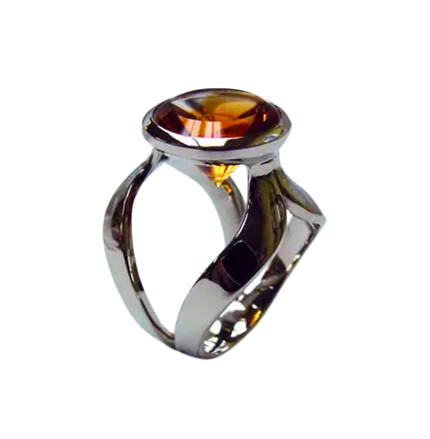 Citrine Swirl Cut Ring