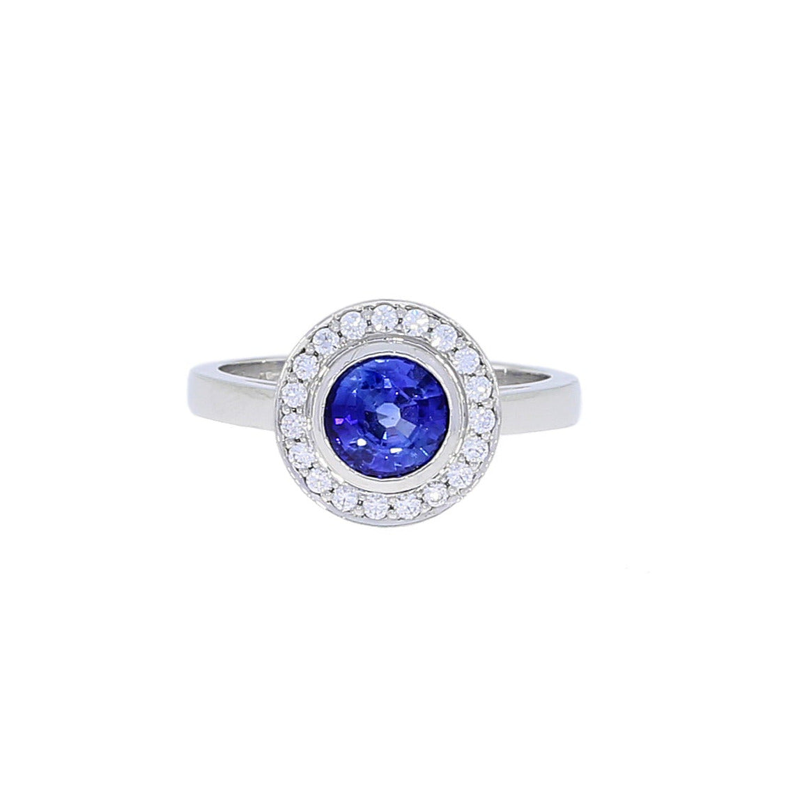 Sapphire Halo Ring