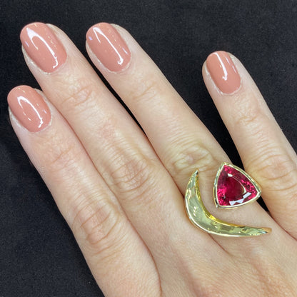 Bague de glissement en rubellite trillion